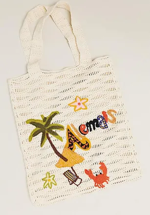 Alemais Island Cove 100% Cotton Crochet Tote Bag