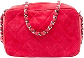 Chanel Pre-owned Vintage Crossbody Bag - Dames - Vintage Schoudertas - Rood - ONE Size - Su&egrave;de - Vintage