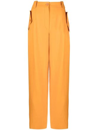 Alberta Ferretti Pantaloni dritti a vita alta - Arancione