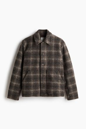 H&M Jacke aus Wollmix in Regular Fit - Braun/Kariert