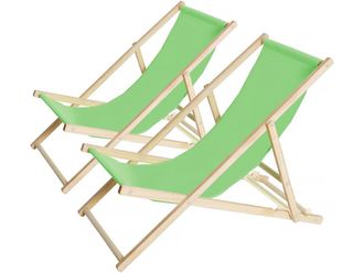 Habitat et Jardin Juego De 2 Tumbonas De Madera chilienne - Verde