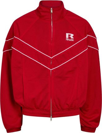 Rhude Rhude Pipe-trimmed Mesh Track Jacket - Red - XL