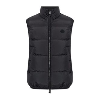 Moncler Gabas Down Vest - Heren - Bodywarmers - Zwart - XL - Leer - Jassen