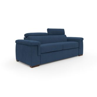 Divani.Store Divani.store - Giunone Sof&aacute; Cama Convertible Con Colch&oacute;n De 18 Cm Y Reposacabezas Reclinables En Tejido Impermeable 200 Cm (mat. 120x197 Cm) Azul