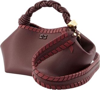 Ganni Bou Handbag Shoulder Bag - Burgundy