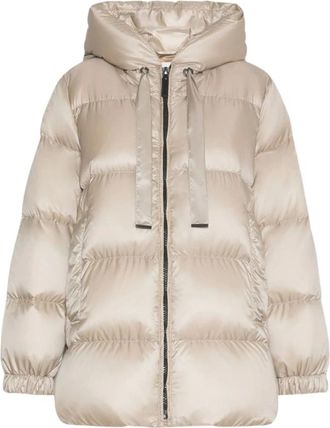 Max Mara Dames, Jassen, Beige, Maat: 2XS Leer
