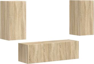 vidaXL Conjunto De Mueble Para Tv De Pared 4 Uds. Roble Sonoma Vidaxl
