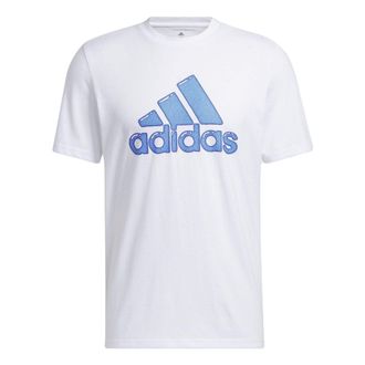 adidas Logo Pen Fill Sportswear Graphic Tee White HS2512