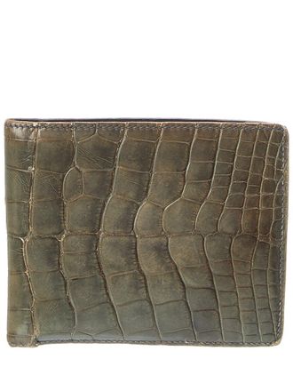 Herm&egrave;s Green Shiny Alligator Mc2 Copernic Compact Wallet (Authentic Pre-Loved)