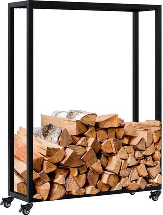 Clp Soporte Para Le&ntilde;a Hilta Negro 25x80x100 Cm