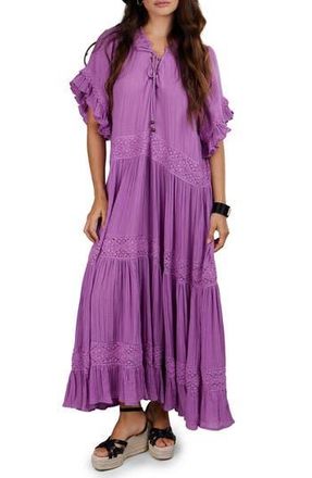 Saachi Tiered Cotton Maxi Dress in Purple at Nordstrom Rack