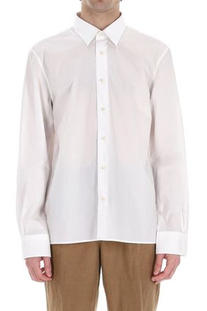 Officine G&eacute;n&eacute;rale Italian Collar Cotton Poplin Shirt