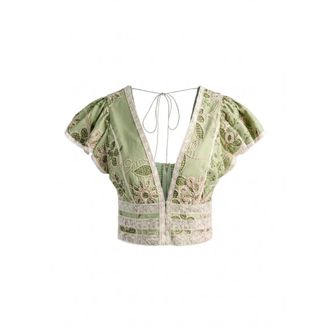 Alice & Olivia Dames, Blouses & Shirts, Groen, Maat: XS Katoen