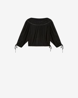 Isabel Marant Top Nelida En Soie - Femme - Noir - Taille 34 - Isabel Marant - Collection &Eacute;t&eacute; Femme - Nouvelle Collection Capsule La Riviera