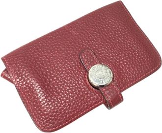 Herm&egrave;s Tweedehands leren portemonnees - Dames - Vintage Accessoires - Rood - ONE Size - Leer - Vintage