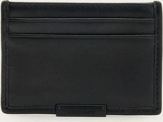 AllSaints Mens Cow Leather Dove Leather Cardholder Wallet, Size: 7.2x10x0.5cm