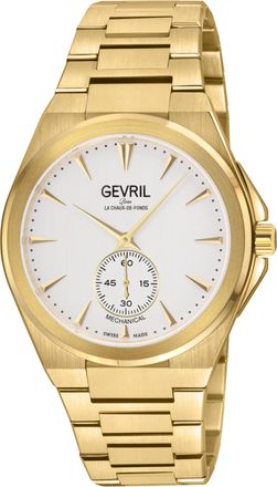 Gevril Group Montauk Mens 316L Stainless Steel IPYG Case, White Dial, Bracelet Watch - Gold - One Size