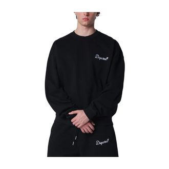Dsquared2 Sweatshirts, male, Black, Size: M D2 Signature Relax Fit Crewneck Sweatshirt