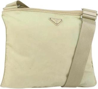 Prada Pre-owned Nylon Cross Body Bag - Dames - Vintage Schoudertas - Beige - ONE Size - Nylon - Vintage