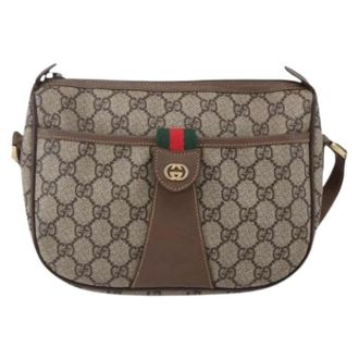 Gucci Pre-owned Cross Body Bags, female, Beige, Size: ONE SIZE Pre-owned Canvas Cross Body Bag