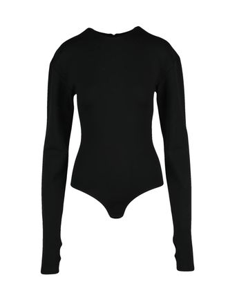 Maison Margiela Black Stretch Viscose High-Neck Bodysuit