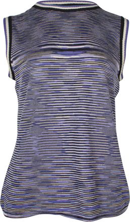 Missoni Missioni Sleeveless Knitted Top in Purple Wool
