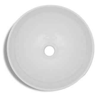Berkfield Home Elegant Bathroom Basin with Mixer Tap Ceramic Round White