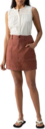 Sanctuary Linen Mini Skirt In Rich Clay