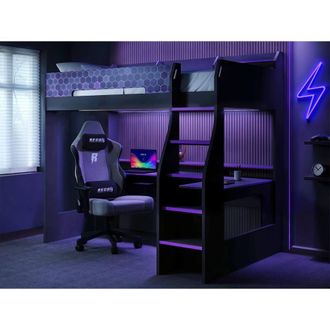 Flair Ultimate Violet Gaming High Sleeper Charcoal & Purple | Size: Single