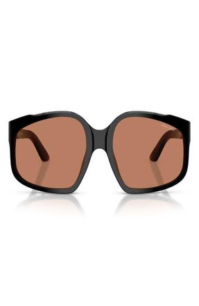 Miu Miu 59mm Polarized Irregular Sunglasses in Black /Brown at Nordstrom