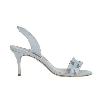 Manolo Blahnik Dames, Schoenen, Blauw, Maat: 39 EU Leer