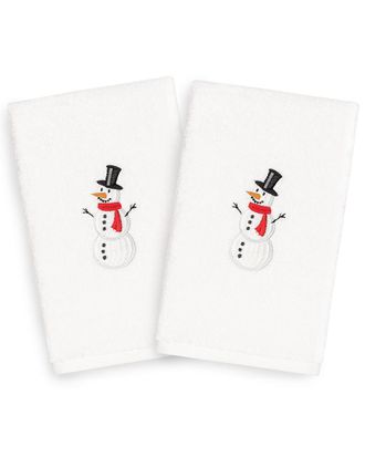 Linum Home Textiles Set Of 2 Snowman Hand Towels