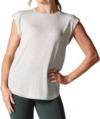 Tavi Cap Sleeve Muscle Tee In Ash