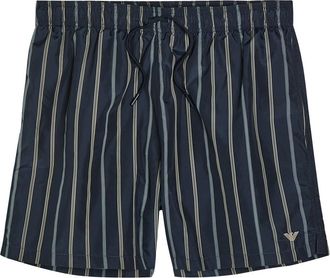 Emporio Armani Logo-embroidered Crinkled Nylon Swim Shorts - Navy - XL