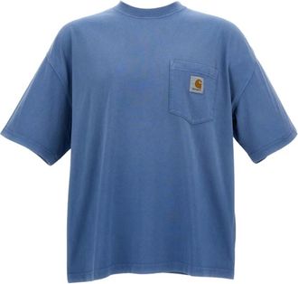 Carhartt Work in Progress Tops, Heren, Blauw, L, Katoen, Pocket T-Shirt