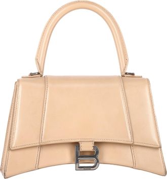 Balenciaga Pre-owned Womens Small Hourglass Top Handle Bag in Nude Calf Leather - One Size