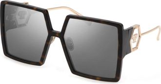 Philipp Plein Stijlvolle zonnebril Plein Diva 722X - Dames - Zonnebrillen - Bruin - 61 MM - Accessoires