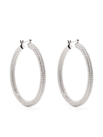 Luv AJ Orecchini a cerchio grandi con strass - Argento