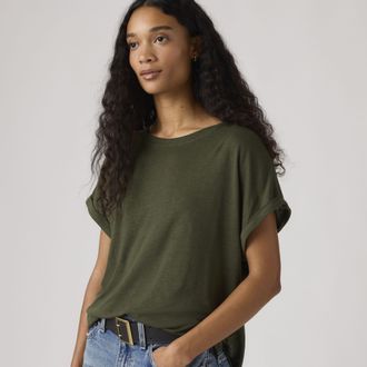 Levi's Lori Linen Dolman Tee - Womens - XS - Green
