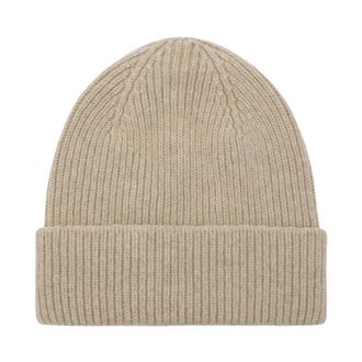 Le Bonnet Ribbed Beanie - Dames - Hoeden - Beige - ONE Size - Wol - Accessoires