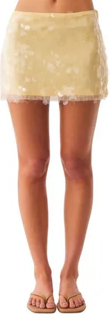 SNDYS Calena Sequin Paillette Micro Miniskirt in Panna Cotta at Nordstrom, Size X-Large