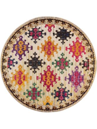 benuta Alfombra multicolor/beige &oslash; 120 redondo