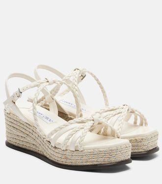 Jimmy Choo London Nyra braided leather espadrille wedges