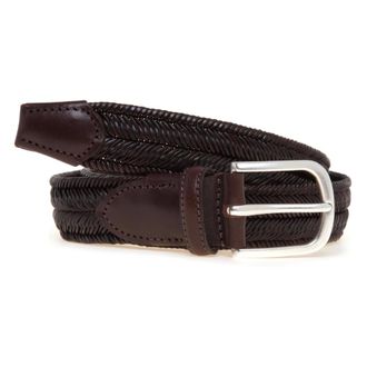 Alberto Luti Elastico Spiga Belt - male - Alberto Luti - Belts - Brown - 105 CM - Accessories