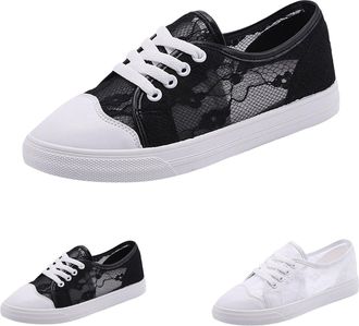 Generic Womens Sports Shoes, Lace-Up, Breathable Flat Shoes, Lightweight Casual Sports Shoes, Comfortable Jogging Trainers, Wide Feet Trainers, Running Shoes,