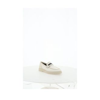 Brunello Cucinelli Shiny-Bead Suede Loafer - Beige