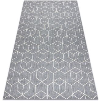 RugsX Carpet flat 48655/637 sisal - 3d cube grey 160x230 cm