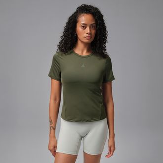 Nike Jordan Womens Jordan Sport Essentials Dri-FIT Short-Sleeve Top in Green | IF2354-325
