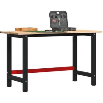 vidaXL Vidaxl - Banco Lavoro 140x60x81,5 cm Legno Massello Rovere