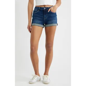 YMI Cuffed Denim Shorts in Dark Blue at Nordstrom, Size 5